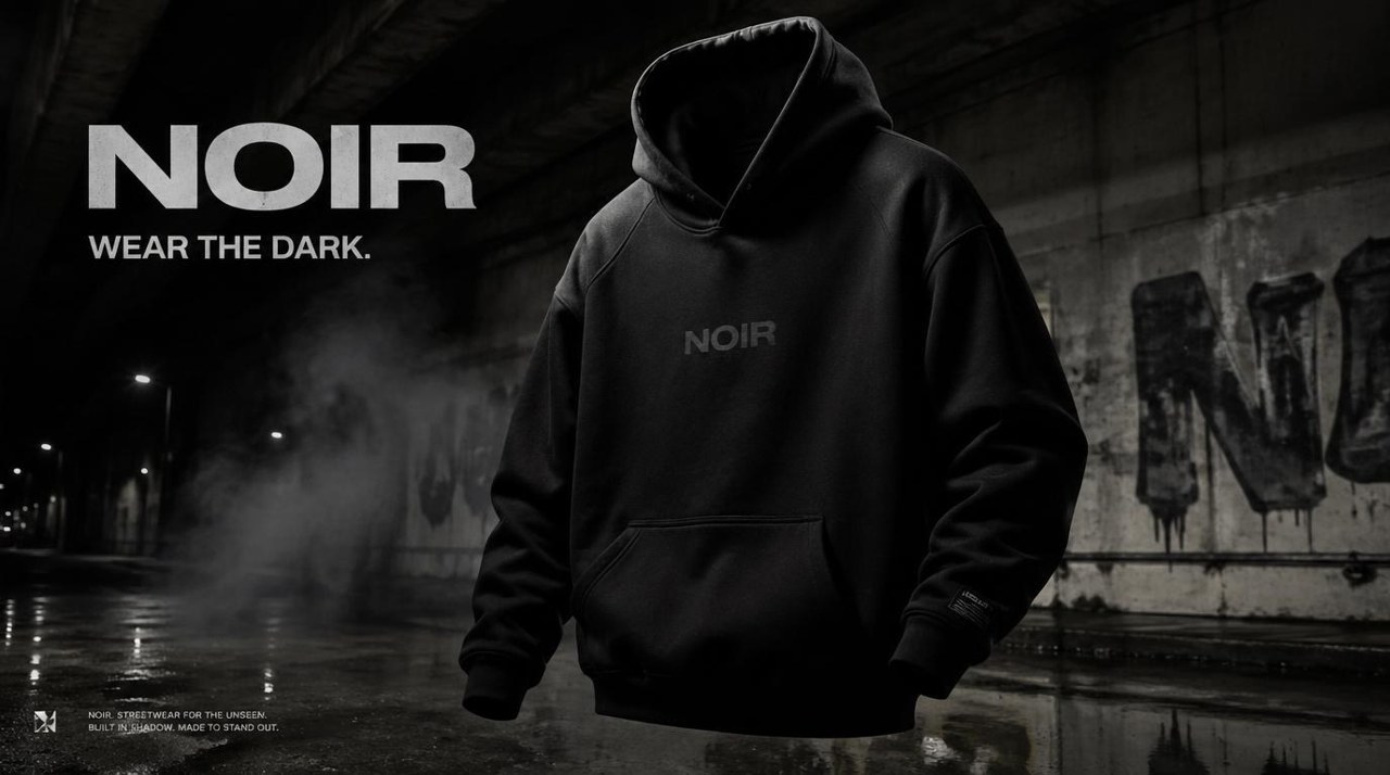نمونهٔ خروجی: پوستر کمپین مد خیابانی NOIR